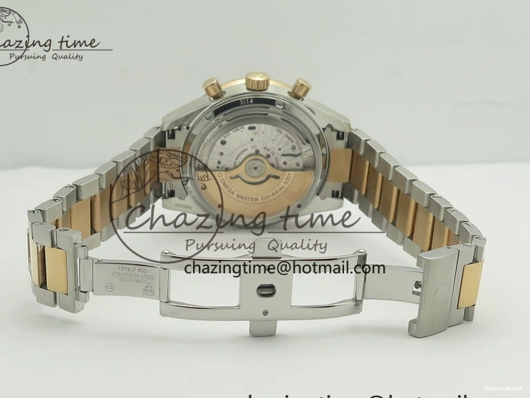 0116 Speedmaster ’57 Co-Axial SS RG OMF 1:1 Best Edition Black Dial On SS RG Bracelet A9300 (Free Leather Strap) RelaxedFit 8071